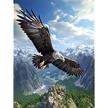 Bimkole 5D Diamond Painting Kits for Adults Eagle Sky, Full Drill Animal DIY Rhinestone Embroidery Set Paint with Diamonds Art by Number Kits Cross Stitch Home Wall Craft Decoration 12X16 inch