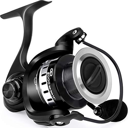 Fishing Reel, 9 +1BB Spinning Reel, Light Weight, Ultra Smooth Powerful,CNC Aluminum Spool for Freshwater/Saltwater Fishing