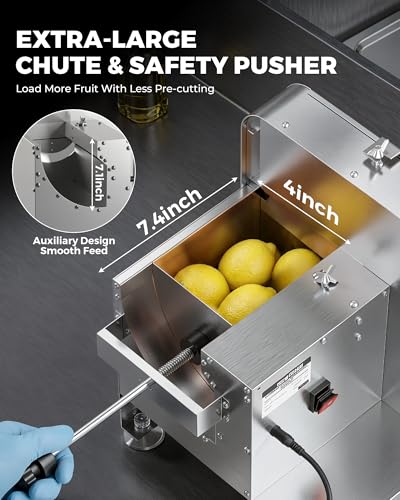 Image of WantJoin Commercial Electric Vegetable Slicer - Upgraded Glass Window 300LBS /H Vegetable Slicer Machine w / 0-0.4 inch Adjustable Thickness, Stainless Steel Blade, For Catering Food Prep - Sliver