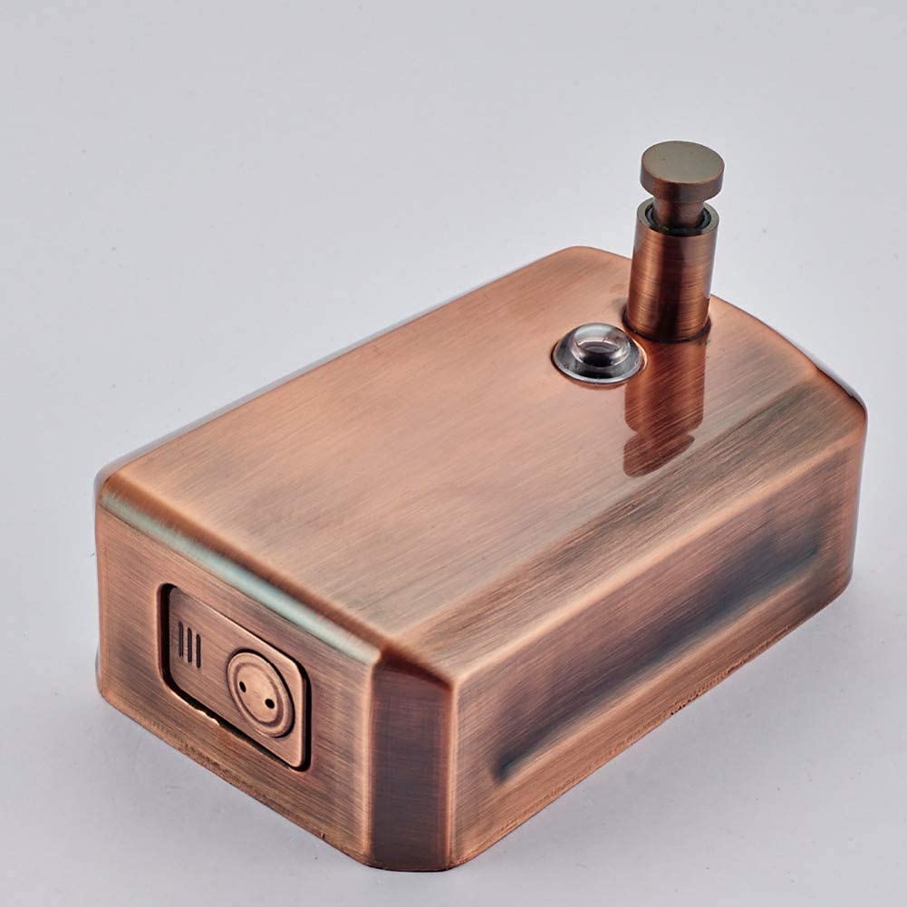 Dispensador de jabón Loción de baño y dispensadores de jabón Nuevo Montaje de Pared Tienda de jabón de Cobre Oscuro Dispensador de jabón líquido sobre Plato de jabón líquido 500 ml