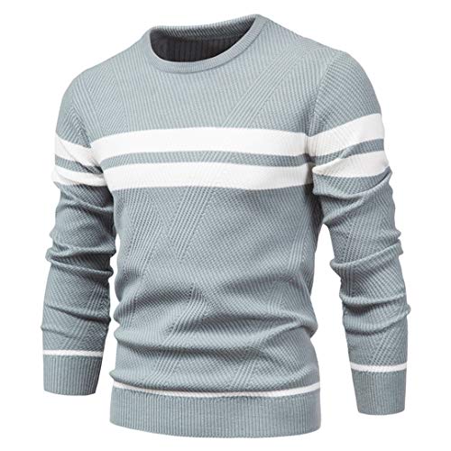 Men's Autumn Pullover Sweater O-Neck Patchwork Long Sleeve Warm Slim Sweaters2
