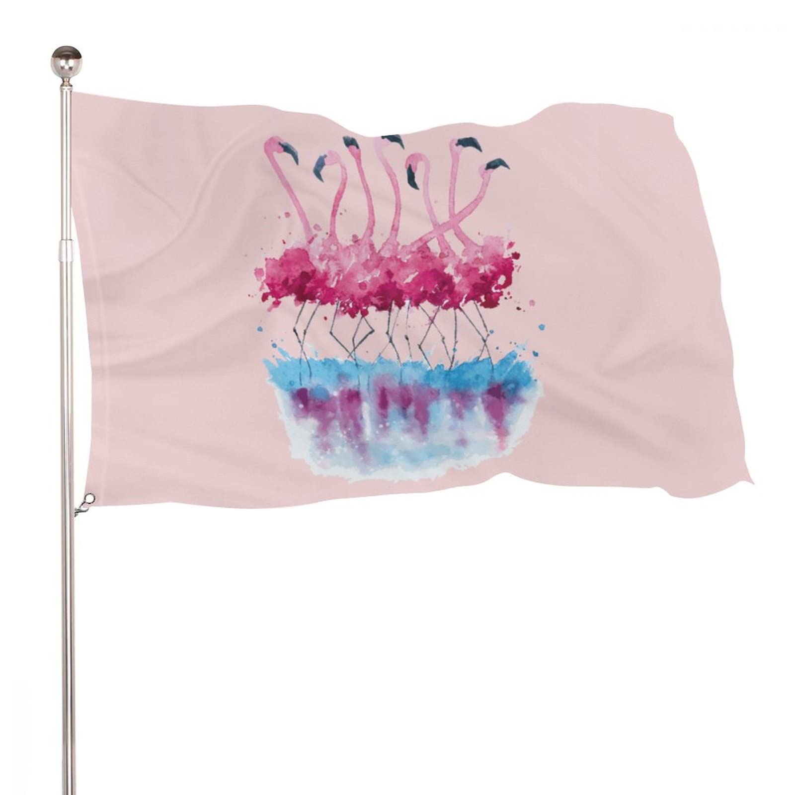 Decorative Garden Flag Yard Banner, Dancing Flamingo Print, All Seasons Holiday Welcome Garden Flags Lawn Hanging Decor 4x6ft -(120x180cm)