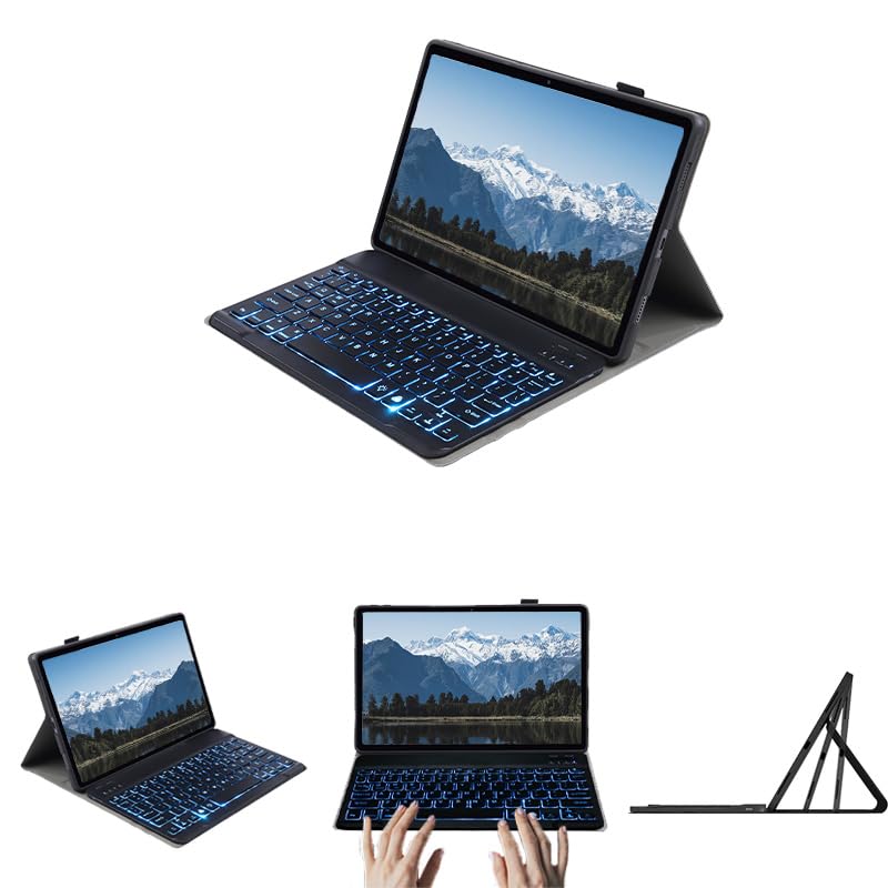leleyo Custodia con tastiera retroilluminata per Samsung Galaxy Tab S5e da 10,5 pollici Smart Cover magnetica con tastiera Bluetooth wireless rimovibile per Samsung Galaxy Tab S5e, nero