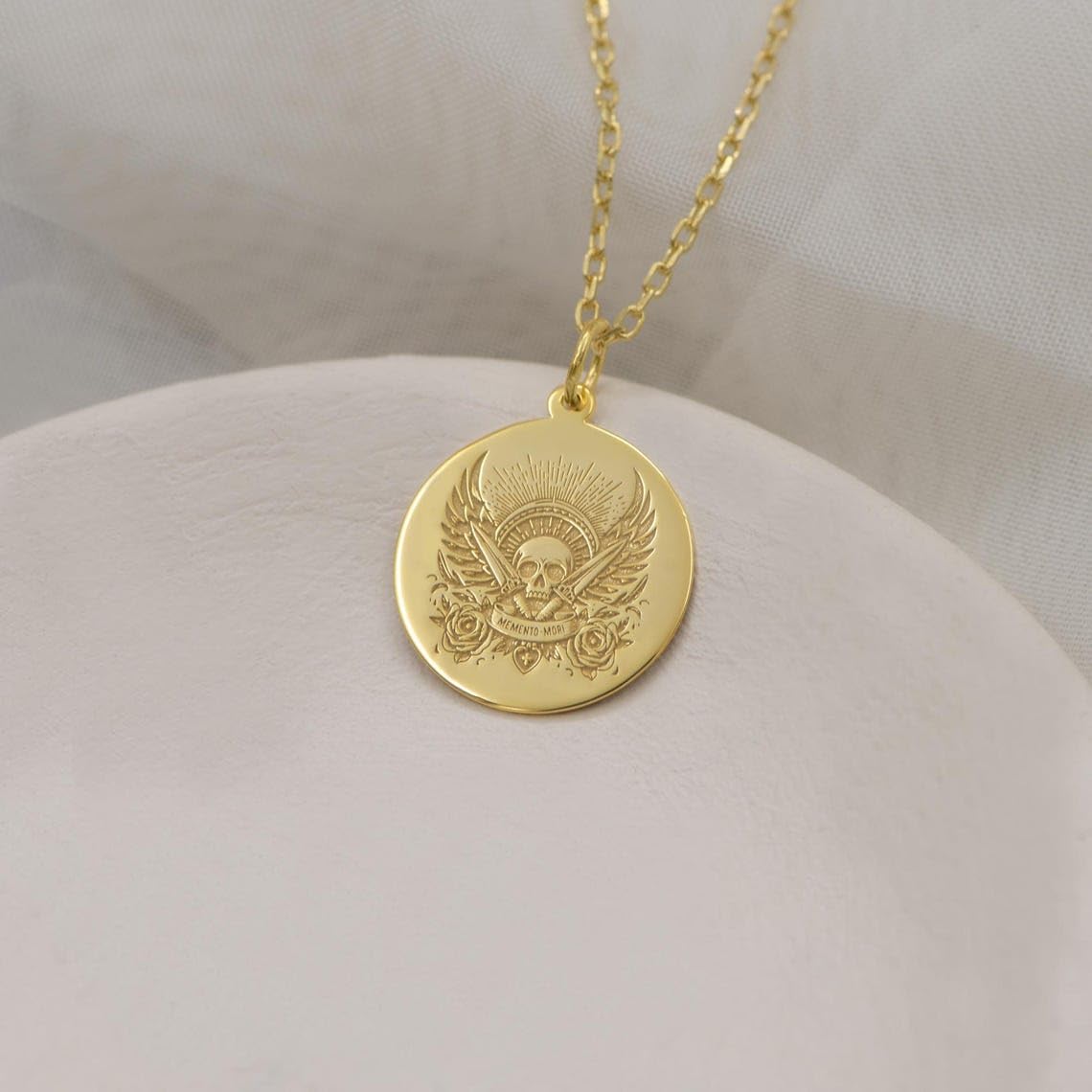 Collana con ciondolo a forma di teschio Memento Mori | WW_NLC_01614