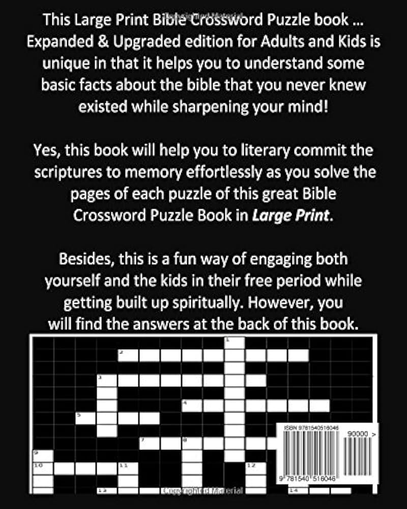 Bible Crossword Puzzle Book Large Print: Jay, Omolove ...