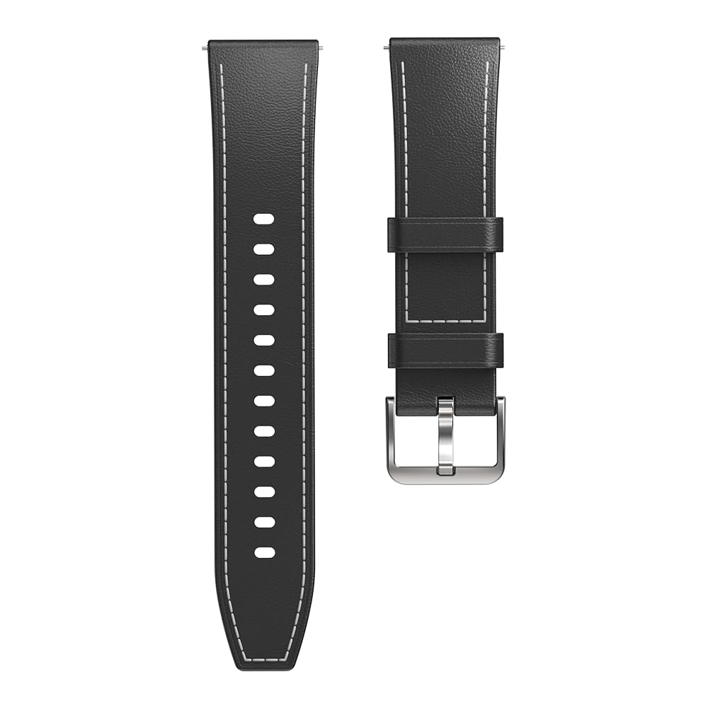KOSPET Correa de cuero de 22 mm para reloj inteligente Magic P10 R10 (negro)