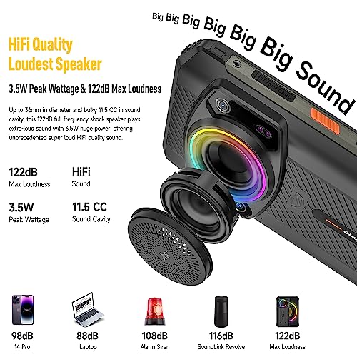 Ulefone Armor 21 16GB+256GB Outdoor Handys ohne Vertrag Android 14, MTK G99 3.5W Lautsprecher Outdoor Smartphone ohne Vertrag, 64MP+24MP Nachtsichtkamera, 6.58' FHD+, 9600mAh, IP68 Handy, NFC GPS OTG