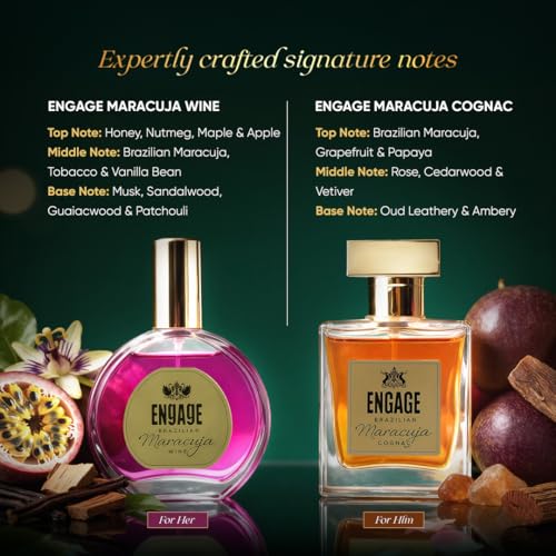 Image of Engage Brazilian Maracuja Luxury Perfume Gift Set for Men & Women 25mlx2, Unisex Perfume, Long Lasting Luxury Perfume, Premium Couple Gift Set, Birthday, Anniversary Gift Hamper