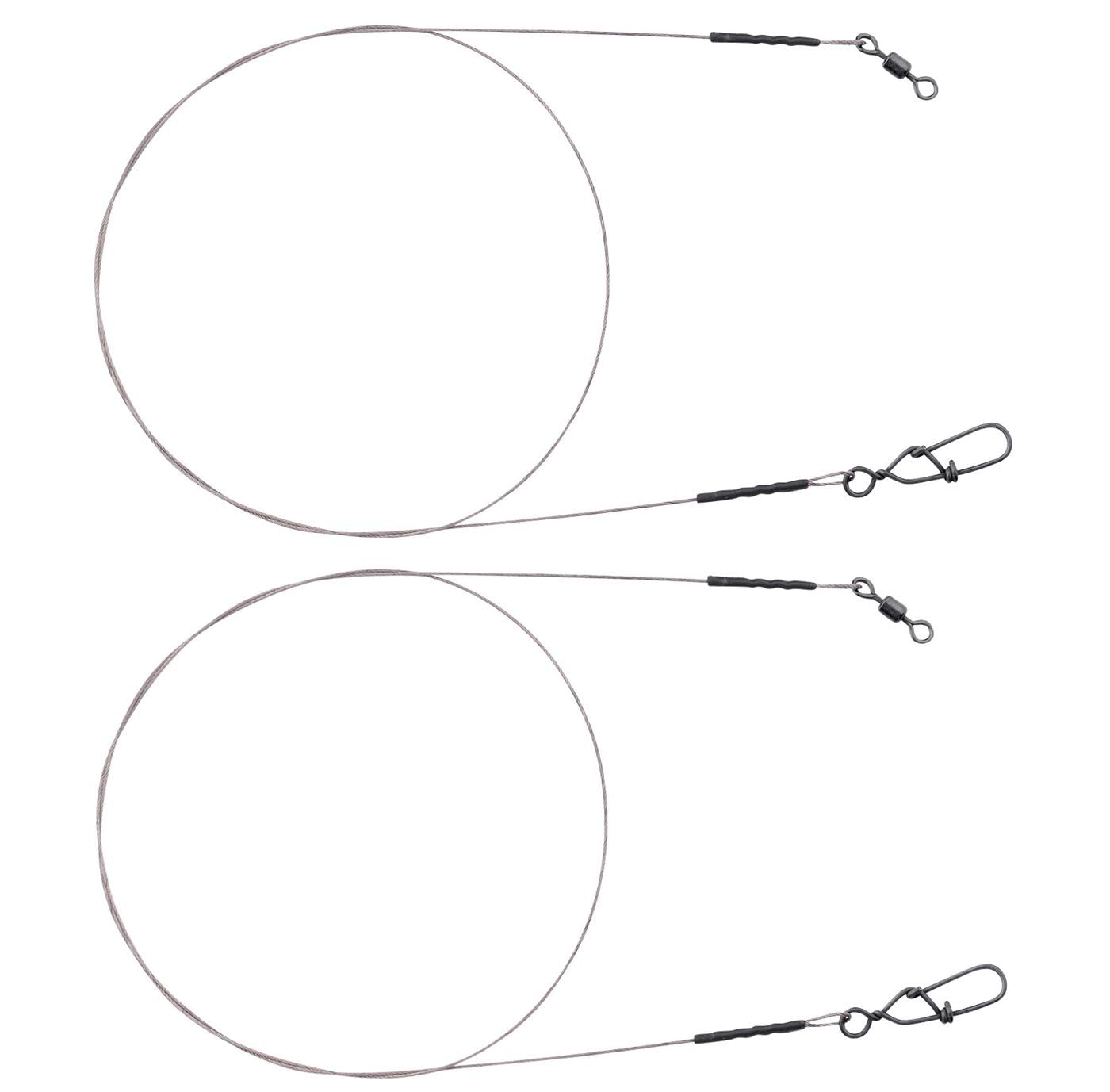 Spro matt black leader 7 x 7 wire – 2 steel leaders for spin fishing, pike rig for spin fishing for predatory fish, 30cm / 0.27mm / 5kg - 11lb
