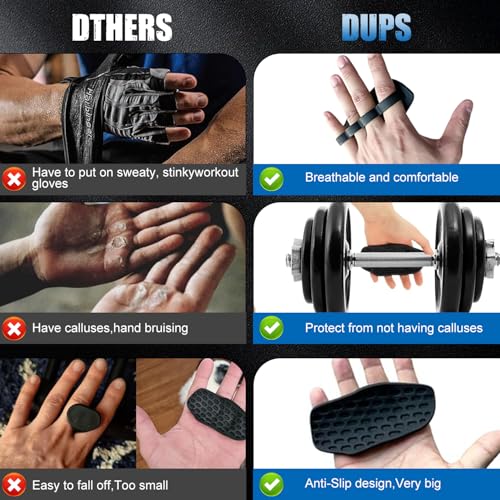 Image of 1 Pair Weight Lifting Grip | Anti-Slip Silicone Gym Hand Grip for Weight Lifting, Dumbbell, Deadlift | Gym Accessories for Man and Women (Black)