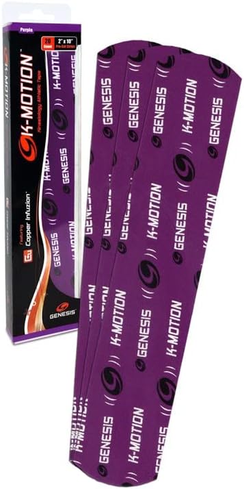 Genesis K-Motion Tape with Copper Infuzion- Purple Pre-Cut Pack (20 Count)