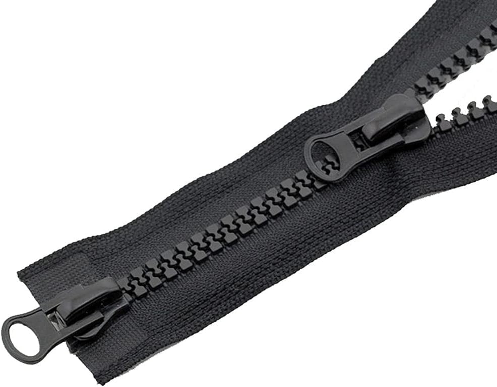 Cremallera 8# Cremalleras dobles negras de extremo abierto, 60 cm-5 M Cremallera grande for tienda Cremalleras deslizantes de doble cara for coser cremallera mosquitera, 1 pieza (Tamaño: 80 cm) (Size