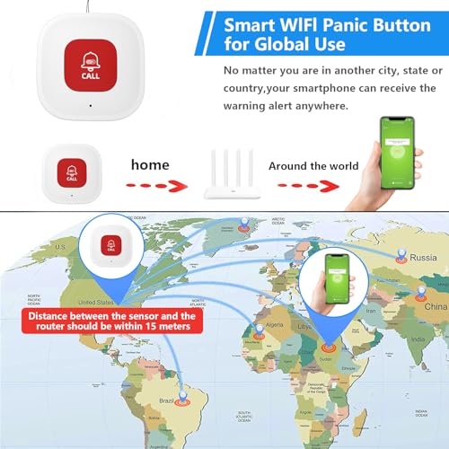PILSAMAS WiFi Caregiver Call Button for Elderly at Home w App Notification, Elderly Monitoring, Caregiver Pager, Life Alert Systems for Seniors No Monthly Fee, Alert Button for Seniors at Home - Image 4