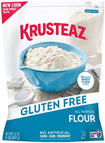 Krusteaz Gluten Free All-Purpose Flour, No Artificial Flavors, Colors, or Preservatives, 32 Oz Boxes (Pack of 8)