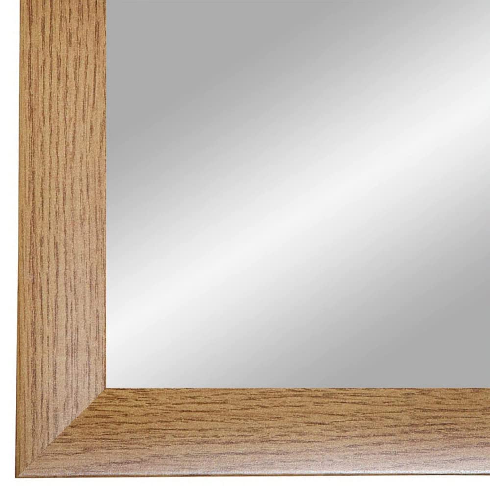 PrimeLuxe Espejo de pared de 80 x 80 cm (tamaño exterior), cuadrado de roble rústico, color y tamaño a elegir, espejo para baño y pasillo, marco de madera, fabricado en Alemania
