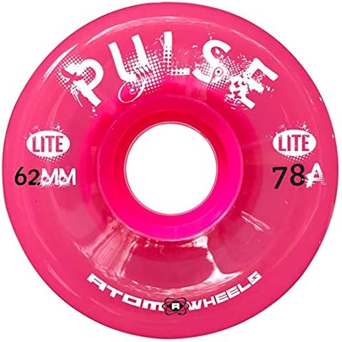 Atom Skates Quad Roller Wheels/Outdoor/Hardness 78A / 62x33 Pink Pulse Lite / 1 Pack - 4 Wheels Cover