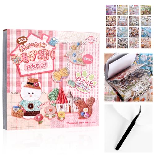 Image of 800Pcs Cute Scrapbook Stickers Travel Y2k Japanese Sticker Book for Adult Kawaii Korean Stickers for Journaling Heisei Retro Aesthetic Sticker Manga Style Decor for DIY Crafts Junk Journal Gifts Pink