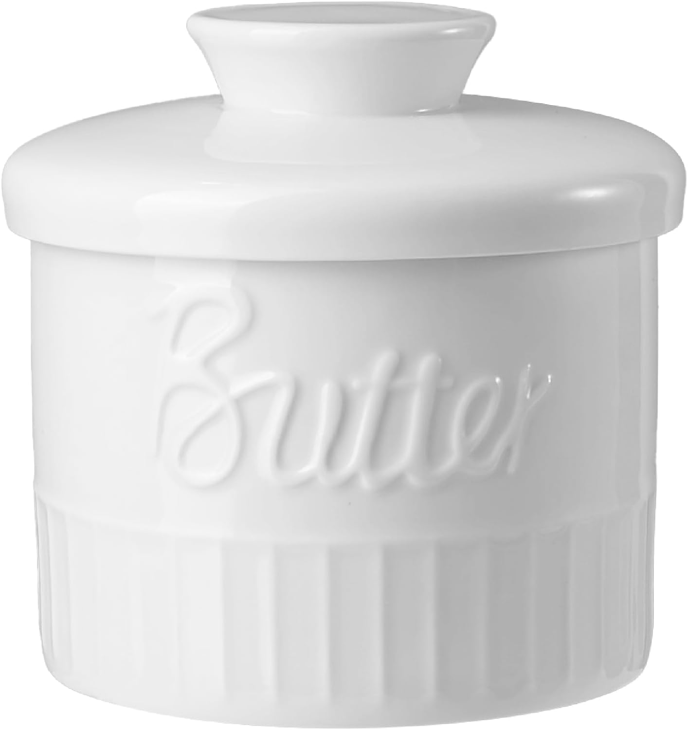 MKLZ Butter Crock with Lid, 5.5 Oz Ceramic Butter Keeper for Spreadable Butter