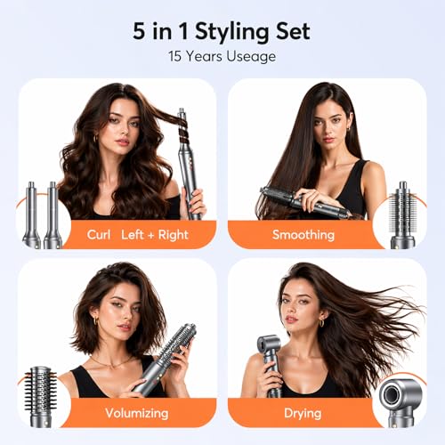 Image of Bopcal Hot Air Styler Wrap, Multi Hair Styler Dryer Brush, 110,000 RPM Fast Drying Hair Dryer Brush with Auto Curling, No Heat Damage Ionic Styler for Curl, Straighten & Volume