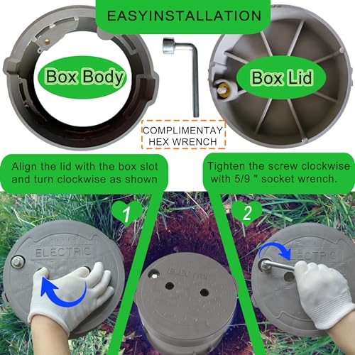 Yariwiz Dia 10 Inch * 1 Pack) Yariwiz 10 Inch Underground Electrical Junction Box In Ground Inground Splice Pull Quazite Plastic Boxes thumb #5