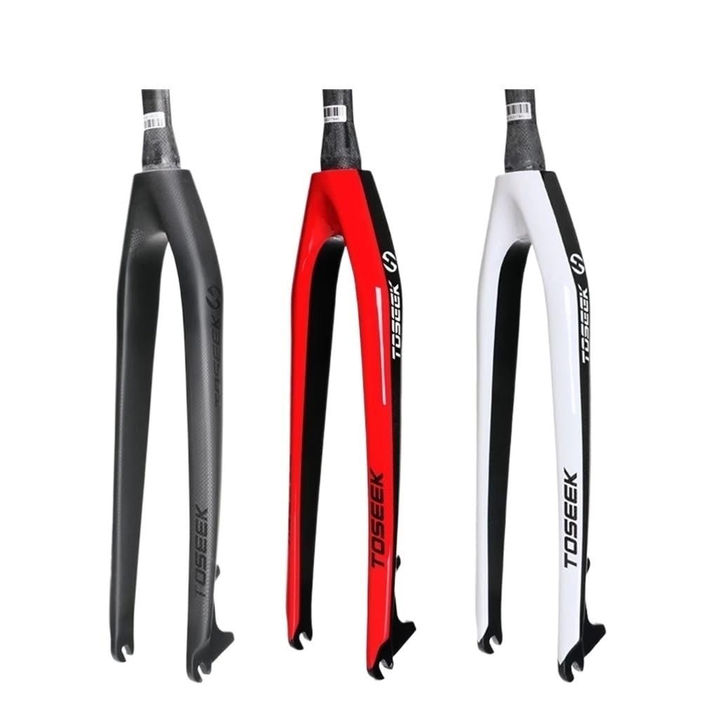 Fourche rigide en fibre de carbone VTT 26 pouces blanche avec pivot conique