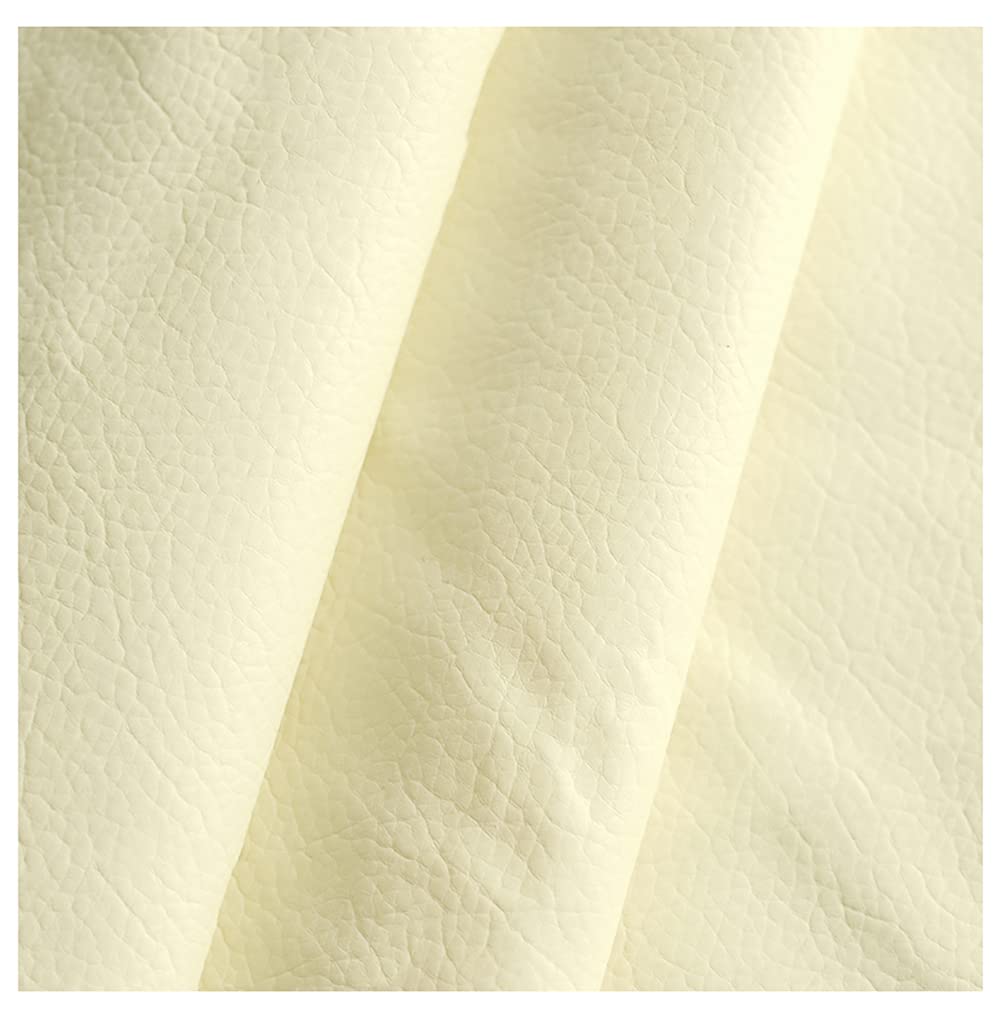 Tissu en Cuir Ecologique Mat Blanc Laiteux de Haute Qualite pour Tapisserie