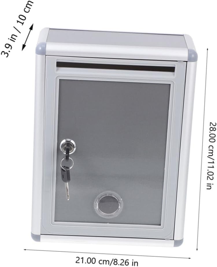 TEHAUX 2pcs Metal Wall Mount Mailbox Lock Box Slot Suggestion Letter Box for Home Office Business