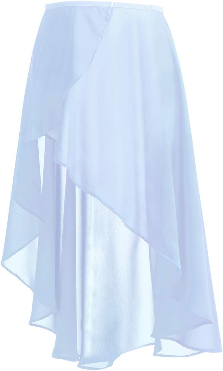 Women Ballet Wrap Skirt Ladies Irregular Mid-Length Sheer Dance Skirts