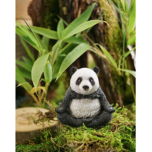 Top Collection Estatueta de panda-meditação de lótus em miniatura de jardim e terrário