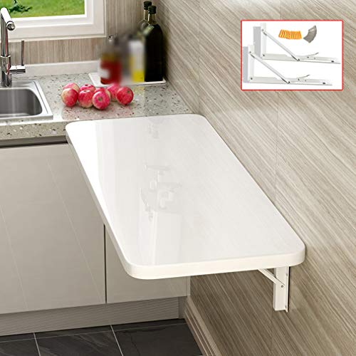 Tavolo pieghevole da parete multifunzione, tavolo pieghevole per sala da pranzo e computer, salvaspazio, per cucina, lavanderia, casa, ufficio, 20 misure, bianco