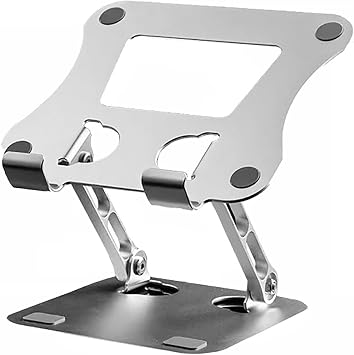 Tablet Stand Holder for Desk Dual Rod Foldable and Adjustable Desktop Stand Aluminum Alloy Compatible with 4-12" Phones Tablets Portable Monitor E-Reader