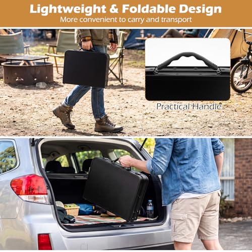 GIANTEX Mesa de Camping Plegable de Aluminio 25 x 16 pulgadas con 3 Alturas Ajustables y Red de Almacenamiento, Ligera y Portátil para Exterior miniatura 7