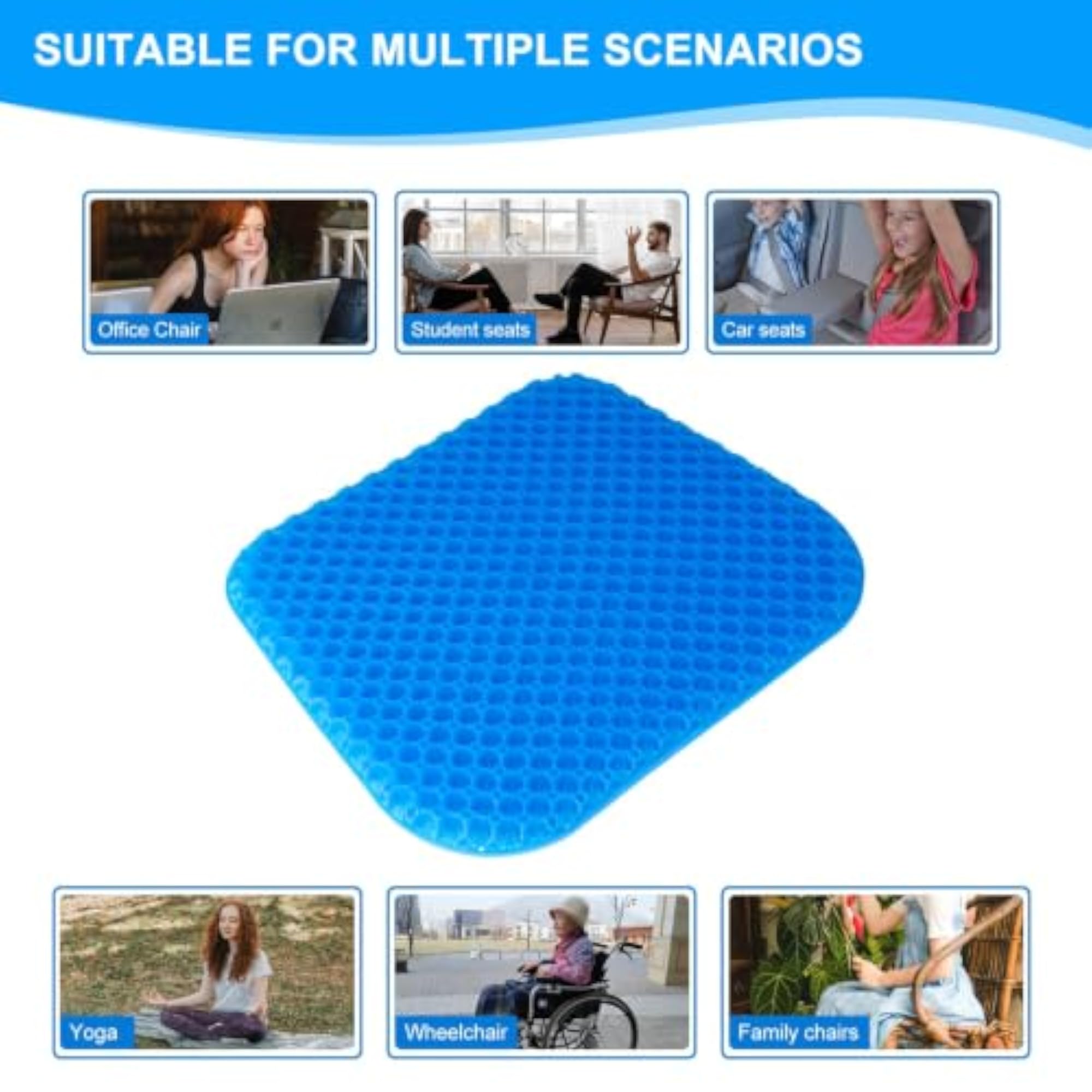 Gel Seat Cushion for Long Sitting with Handle