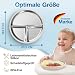 Mutkind® 3x Baby Teller mit Saugnapf - (Extra Starker Halt) Edelstahl Kinderteller - Spülmaschinengeeignet - Rutschfester Babyteller mit Saugnapf - Beikost Baby Zubehör - Hochwertiges Kindergeschirr