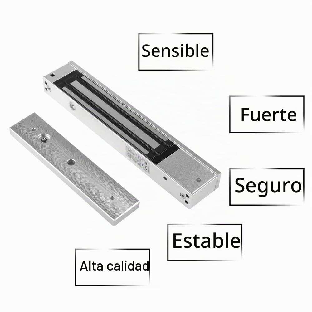 Cerradura magnética electromagnética de 280 kg, Control de Acceso, Cerradura eléctrica con Soporte ZL DC12 V, Seguro para Puerta Individual (Cerradura de 280 kg + Soporte ZL)