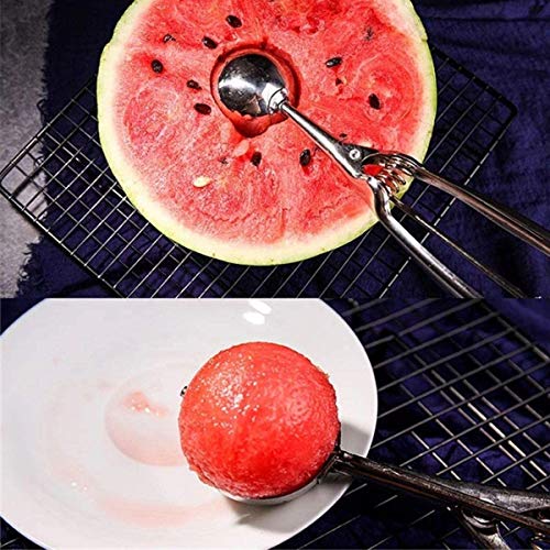 Kit 2 Colher Sorvete Ejetor Dosador Concha Brigadeiro Pegador Inox