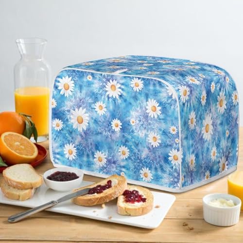 Image of Talayituse Boho Mandala Daisy Flower Print Toaster Cover 4 Slice Wide Slot, Lightweight Bread Maker Cover Dust Protection Washable Appliance Bag, M