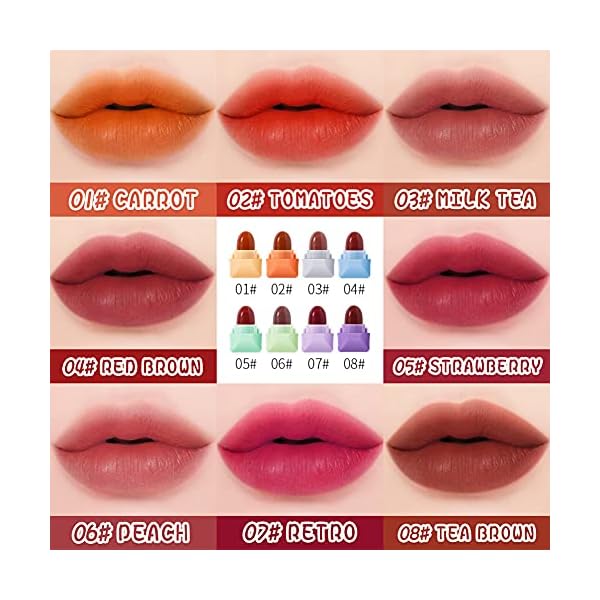 8-Pcs-Mini-Candy-Matte-Lipstick-Set-Velvet-Lipstick-Set-Nonstick-Cup-Easy-To-Color-Long-lasting-Waterproof-Swab-Lipstick-Makeup-Gift-Set SURORAIN 8 Pcs Mini Candy Matte Lipstick Set Velvet Lipstick Set Nonstick Cup Easy To Color Long-lasting Waterproof Swab Lipstick Makeup Gift Set