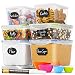 Chef's Path Food Storage Containers - Flour Container - Great for Sugar, Baking Supplies - Airtight Kitchen & Pantry Bulk Food Canisters- BPA-Free - 6 PC Set - 8 Labels & Pen