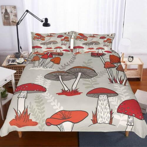 Housse de couette 90x190 cadeau personnalisé champignons pour lit enfant