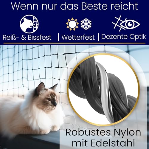 Filet de protection chat pour balcon 3x4m noir pour des siestes au soleil