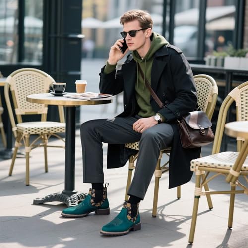 Image of Men's Chelsea Boots Suede Ankle Boots - Comfortable Slip-On Dress Boots for Casual & Work