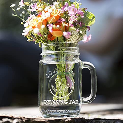 Miniatura 8 de Juego De 2 Vasos Mason Jar Con Tapa, Mason Jars Con Asas, Reutilizables, Vidrio, En Cocinas, Fiestas, 450ml 16oz