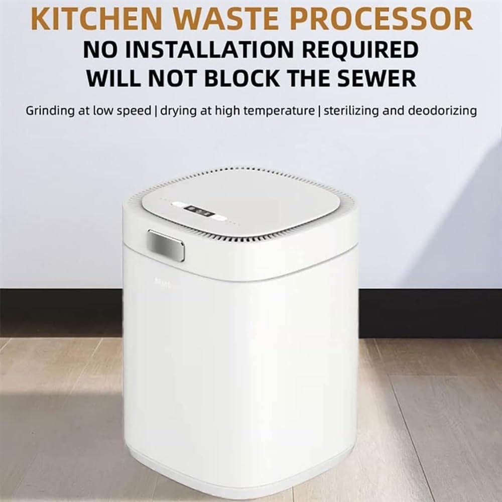 2.5L Smart Waste Compost Bin, Electric Kitchen Composter, Indoor Countertop Automatic Food Waste Cycler, Turn Garbage to Compost with Single Button for Apartment Home, Mess & Odorl