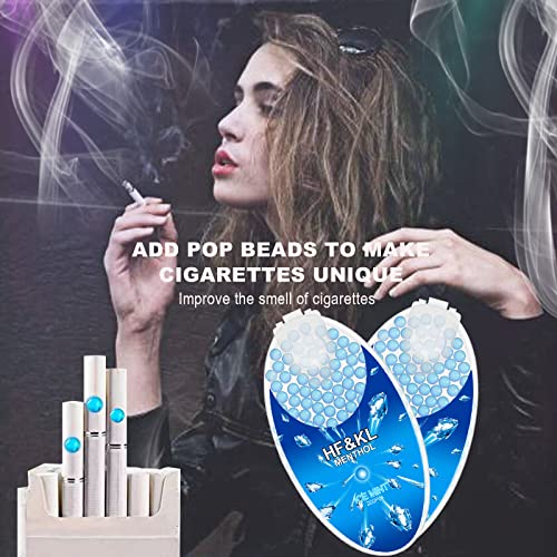 HF&KL 1000x Menthol Aromakapseln für Zigaretten & Filterhülsen - Premium Minze Geschmackskugeln (5 Boxen à 200 Stück) - DIY Click Kapseln Set mit Stab - Intensiver Frische-Kick(C)