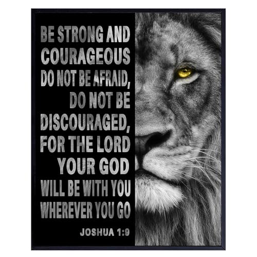 Bible Verses Wall Decor for Men - Joshua 1 9
