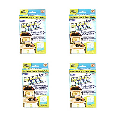 Hurriclean No Scrub Toilet Tank Cleaner Tablets for Automatic Removal of Stains, Mold, Bacteria, Rust and Mineral Deposits with No Chlorine or Harsh Chemicals