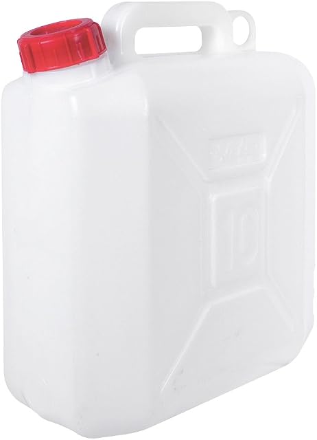 Milestone Camping 65930 10L Jerry Can | HDPE Plastic | Integrated Carry Handle & Easy Pour Spout | Leak Proof Lid | 35cm x 28cm x 15cm
