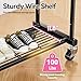 SUFAUY 80” Industrial Grade Clothes Clothing Rack, Heavy Duty Double Garment Rack Load 400 LBS with Wheels and Adjustable Rod, Black