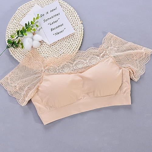 Image of DRESHOW Lace Bralette Tank Tops Wireless Bra Lace Crop Top Removeable Pads Yoga Sports Bra Undershirt for Women & Teens